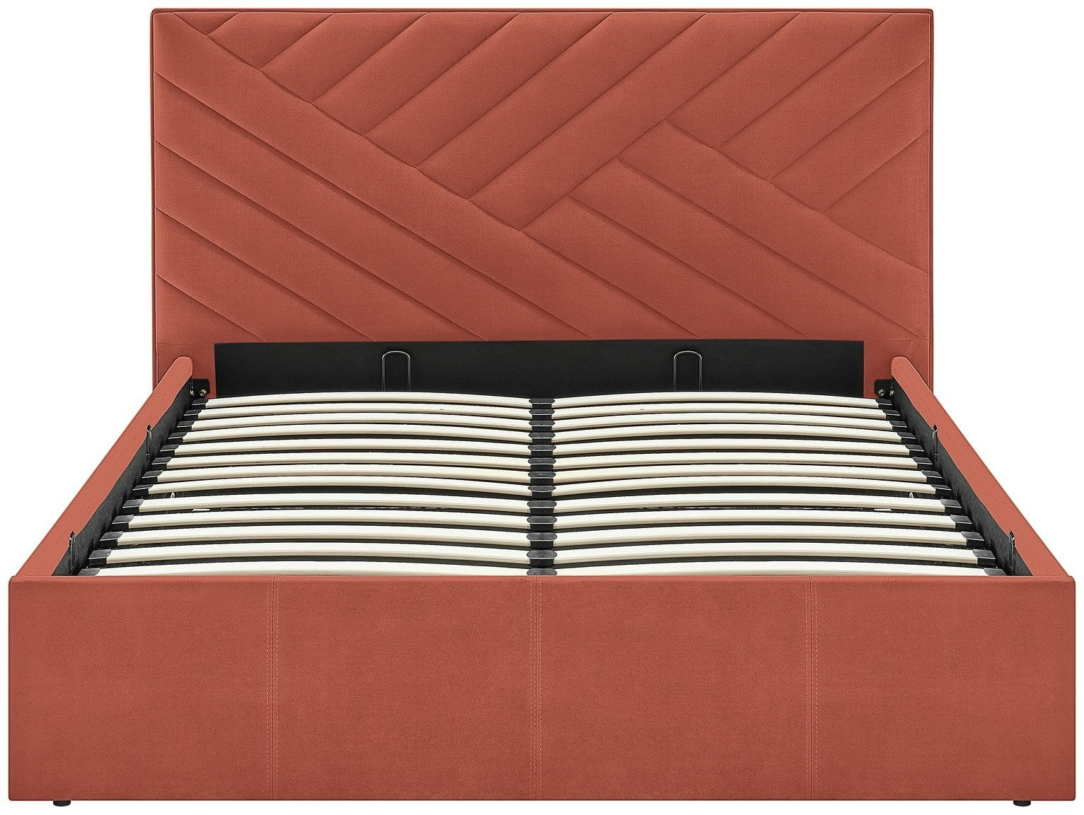 Home Luca Small Double End Lift Ottoman Bed - Orange | Space-saving ottoman bed