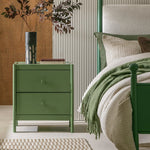 Bronte 2 Drawer Bedside Table - Green | Bedroom furniture