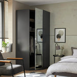 Munich Corner 1 Door Mirror Wardrobe - Anthracite | Organized Clothing Area