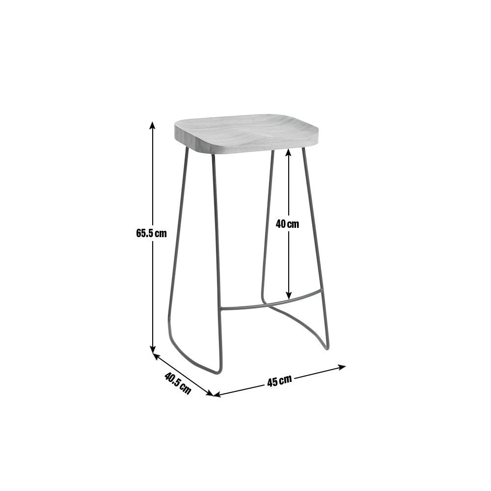 Arte Metal Bar Stool - Oak | Contemporary High Chair for Bar or Island