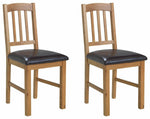Pair of Solid Oak Slatted Chairs