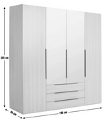 Hallingford 4 Door 3 Drawer Wardrobe - Grey & Oak (B Grade)