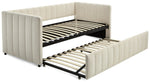 Home Pandora Velvet Trundle Day Bed - Cream | Practical Guest Setup