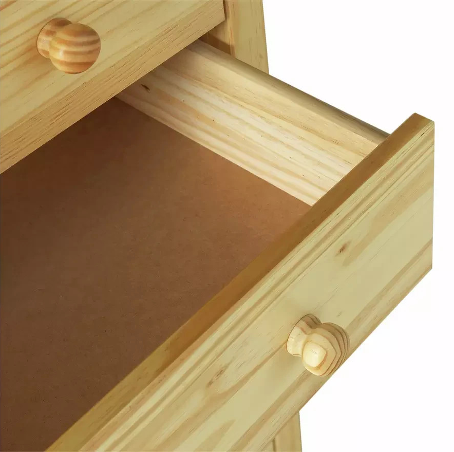 Home Scandinavia 5 Drawer Chest Pine | Bedroom Storage Solid Furniture Unit