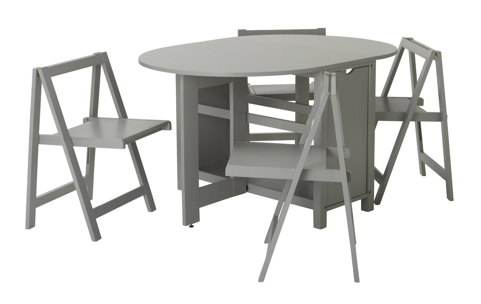Home Butterfly Ext Grey Dining Table & 4 Grey Chairs | Modern Home Dining