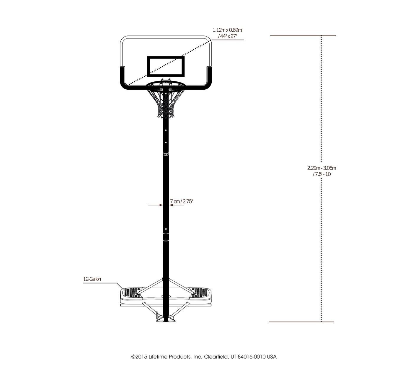 Lifetime Portable Adjustable Basketball Hoop and Backboard | Outdoor Equipment