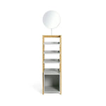 Habitat Bamboo Mirrored Tallboy - Grey