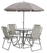 Home 4 Seater Metal Patio Set - Light Grey