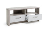 Home Venice 2 Drawer Large Corner TV Unit Grey | Modern Entertainment Furniture