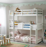 Home Josie Triple Single Bunk Bed - White | Multi Level Sleeping Setup