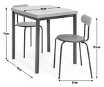Zayn Wood Effect Dining Table & 2 Black Chairs