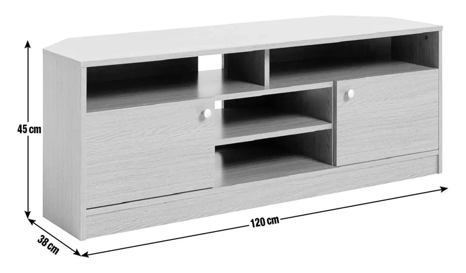 Home Corners 2 Door TV Unit - Black ( B Grade )