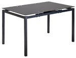 Lido Glass Extending Dining Table & 6 Black Chair ( B Grade 47231 - 45168 )