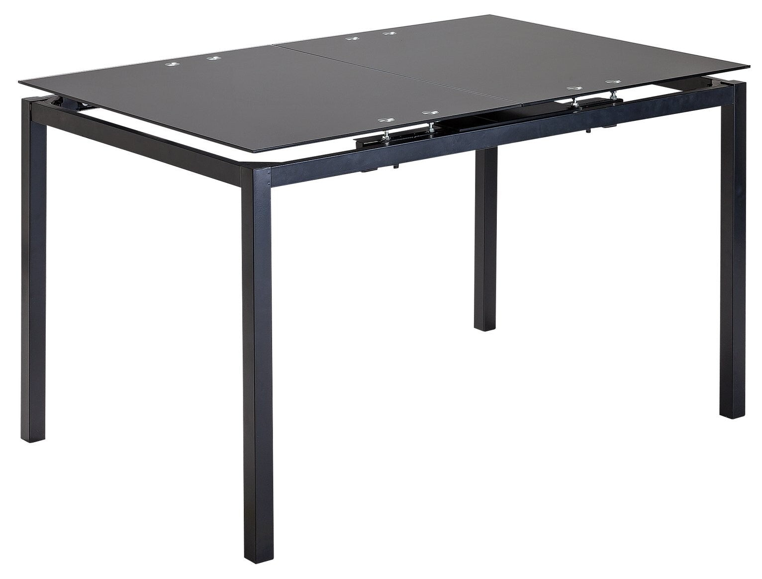 Lido Glass Extending Dining Table & 6 Black Chair ( B Grade 47231 - 45168 )