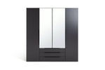 Hallingford 4 Door 3 Drawer Wardrobe - Anthracite | Modern Bedroom Storage