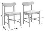 Hanna Pair of Wood Dining Chairs Walnut | Modern Kitchen Dining Seating Set