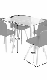 Elsie Silver Glass Dining Table (TABLE ONLY)