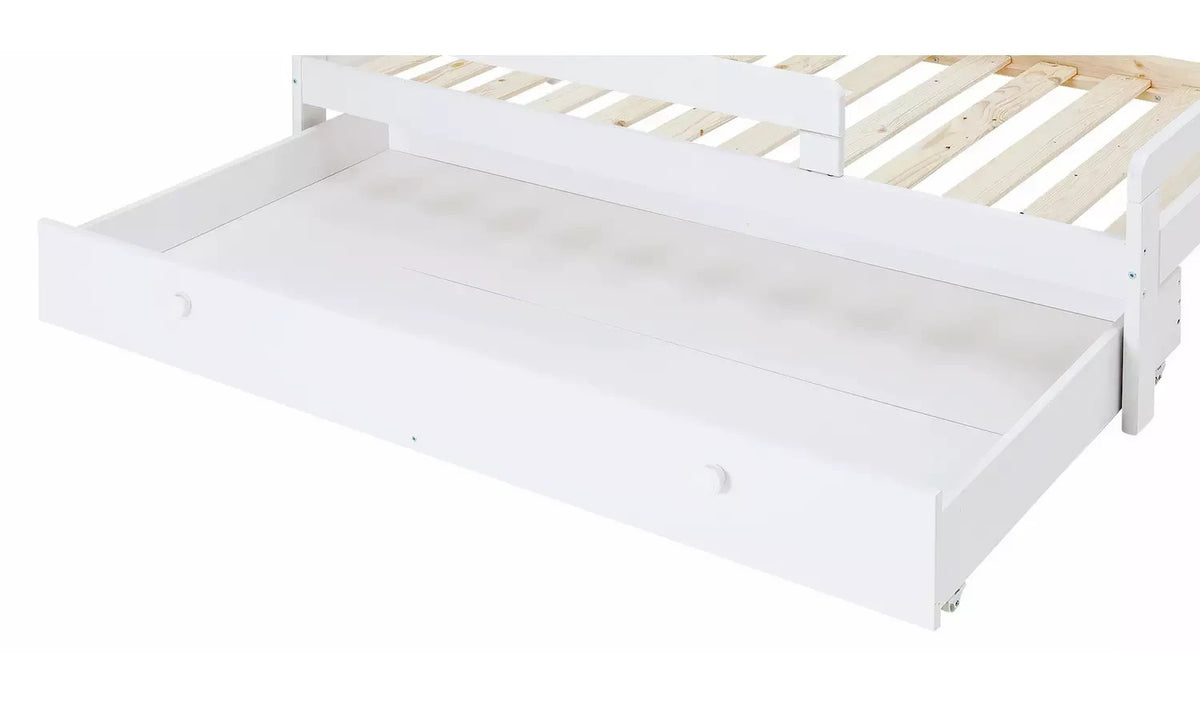 Ellis Toddler Bed Frame with Storage - White | Childrens Bedroom Furniture
