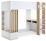 Norah Teen Slatted High Sleeper Bed Frame- White | Teen Loft Bed