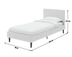 Skylar Single Bed Frame - White | Metal Bed Frame for Kids Bedroom & Guest Room