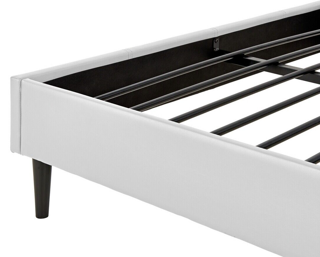 Home Skylar Double Bed Frame White | Sturdy Bedroom Furniture Base with Mattress