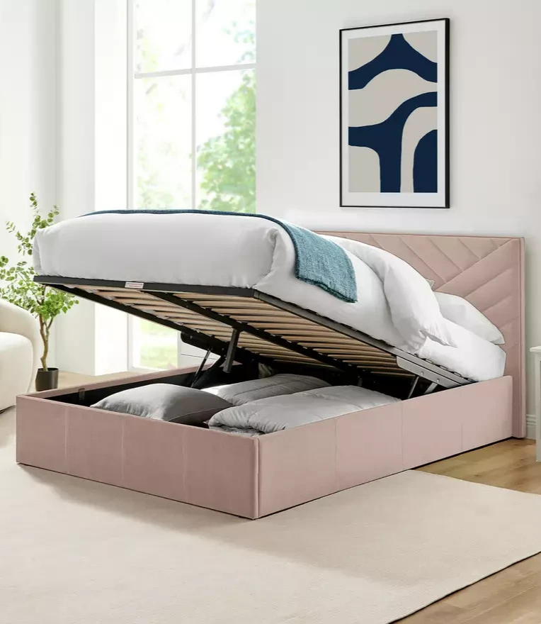 Luca Small Double End Lift Ottoman Bed - Pink (B GRADE 1060)