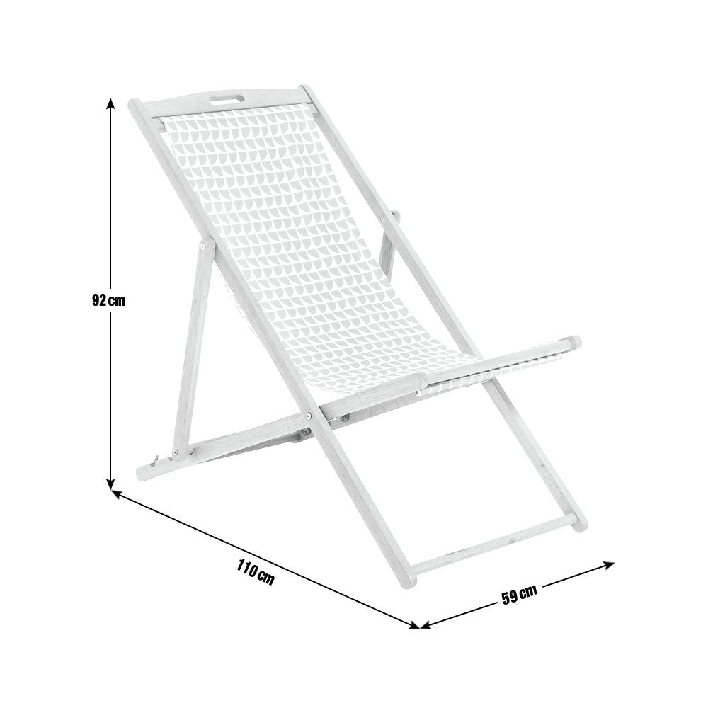Habitat Folding Wooden Garden Deck Chair - Charcoal | Comfortable Outdoor Patio