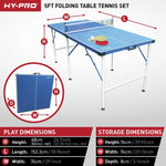 Hy-Pro 5ft Folding Table Tennis Table | Indoor Ping Pong Game Foldable Compact