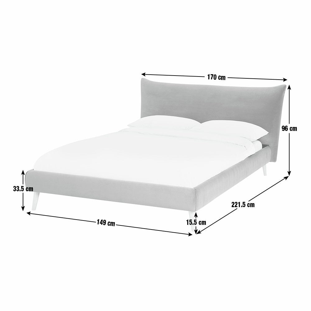 Marshmallow Velvet Double Bed Frame - Rust | Stylish Room Arrangement