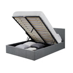 Home Heathdon Kingsize End Lift Ottoman Bed - Grey | Modern Bedroom Storage