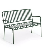 Indu 2 Seater Metal Garden Bench - Green (S)
