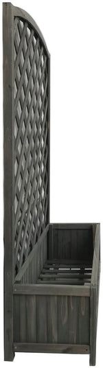 Large Lattice Wooden Planter - Grey ( B Grade 12697 )