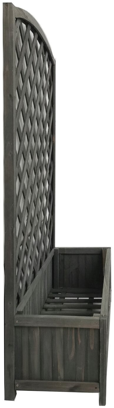 Large Lattice Wooden Planter - Grey ( B Grade 12697 )