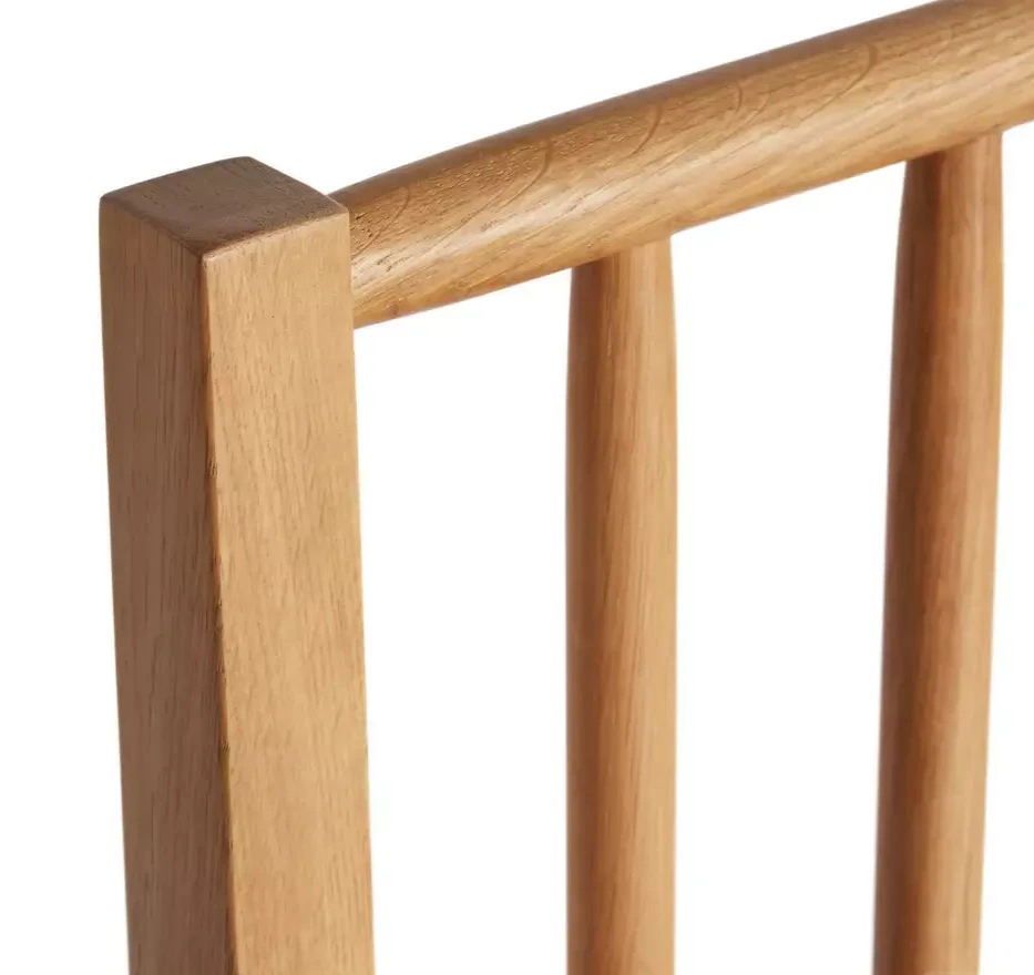 Nel Pair of Solid Wood Spindle Chairs Natural | Wooden Dining Chair Set
