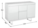 Home Sleigh 3 Door 1 Drawer Sideboard - White Gloss | Furniture for Living Room
