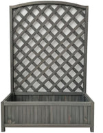 Large Lattice Wooden Planter - Grey ( B Grade 12697 )