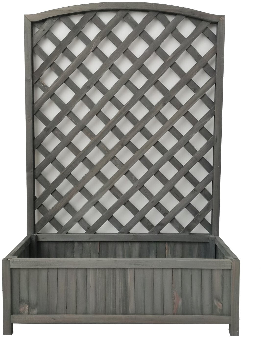 Large Lattice Wooden Planter - Grey ( B Grade 12697 )