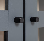 Jadon 2 Door Glass Display Cabinet - Dark Grey | tall glass cabinet
