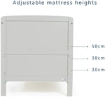 Baby Elegance Travis Baby Cot Bed with Mattress - Grey | Baby cot with mattress