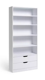 Compton 2 Drawer Bookcase - White (B Grade)