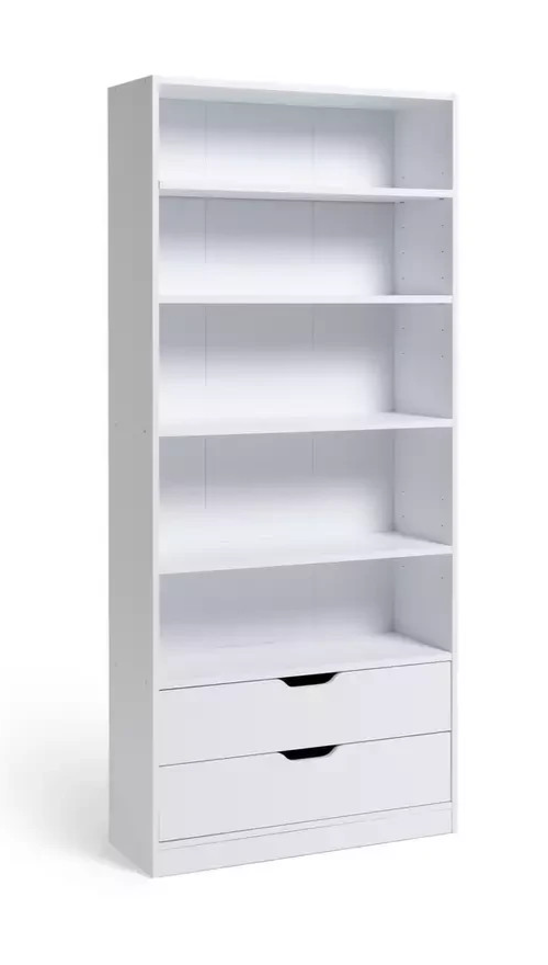 Compton 2 Drawer Bookcase - White (B Grade)
