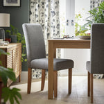 Home Pair of Tweed Fabric Dining Chairs - Grey | Textured Upholstered Comfort