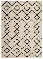 Habitat Diamond Tufted Cream & Black Shaggy Rug - 230x160cm