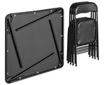 Quin Folding Black Dining Table & 4 Black Chairs