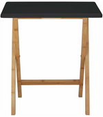 Habitat Drew Folding Bamboo 2 Seater Table - Black | Compact Outdoor Indoor