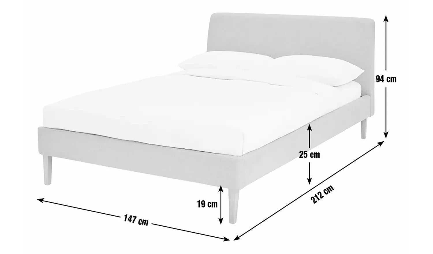 Ren Double Fabric Bed Frame Pink | Modern Bedroom Furniture Bedstead