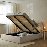 Orton Small Double End Lift Ottoman Bed - Beige | Practical Lift Access