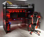 X Rocker Battle High Sleeper Gaming with XL Gaming Desk | Modern Teen Interior