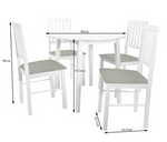 Home Kendal Solid Wood Dining Table & 4 White Chairs | Dining Set for Kitchen