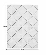 Crosshatch Square Beige Wool Rug | 160x230cm | Modern Living Room Floor Carpet A